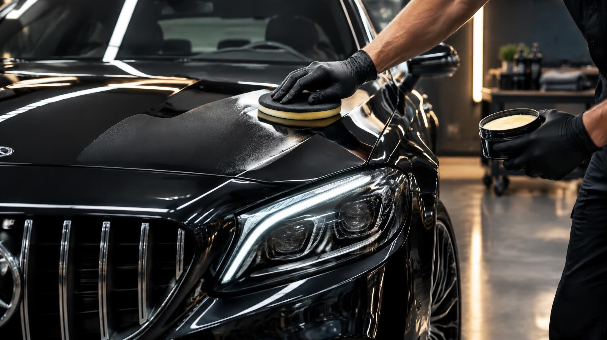 waxing luxury car